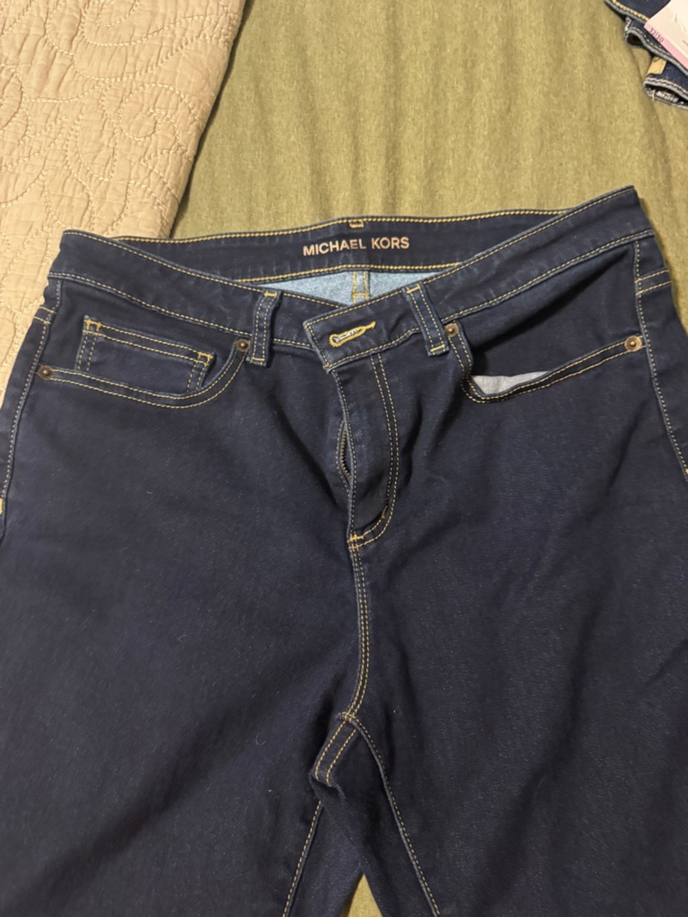 Michael Kors Navy Blue Stretch Denim Skinny Jeans